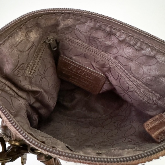 Fossil Brown Leather Crossbody with Metal Chain - Picture 4 of 4
